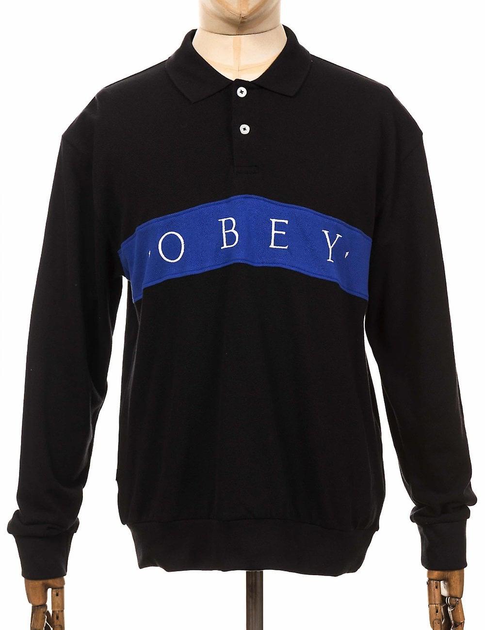 Men's Obey Clothing Bishops Classic Polo Shirt - Black Multi X Large