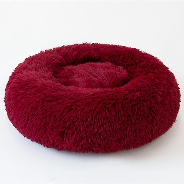 Slowmoose Comfortable Soft Washable Donut Cuddler Round Dog Bed, Cat Cushion Red OD 60cm