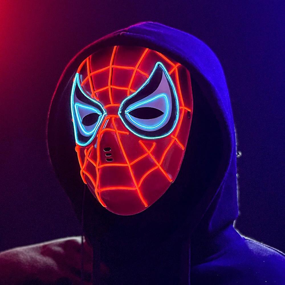 Vicbuy Halloween Light Up Spiderman Mask Boys Kids Adults Fancy Dress Superhero Cosplay Accessories Red