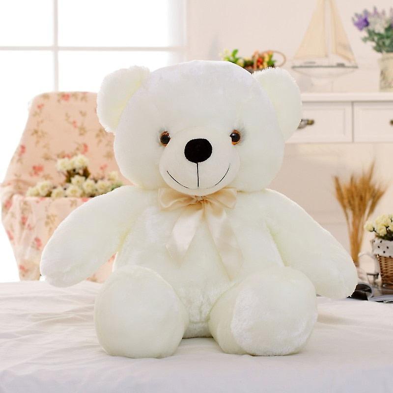 Slowmoose Luminous 30/50/80cm Creative Light Up Led Teddy Bear Stuffed Plush Toy 80cm white LED