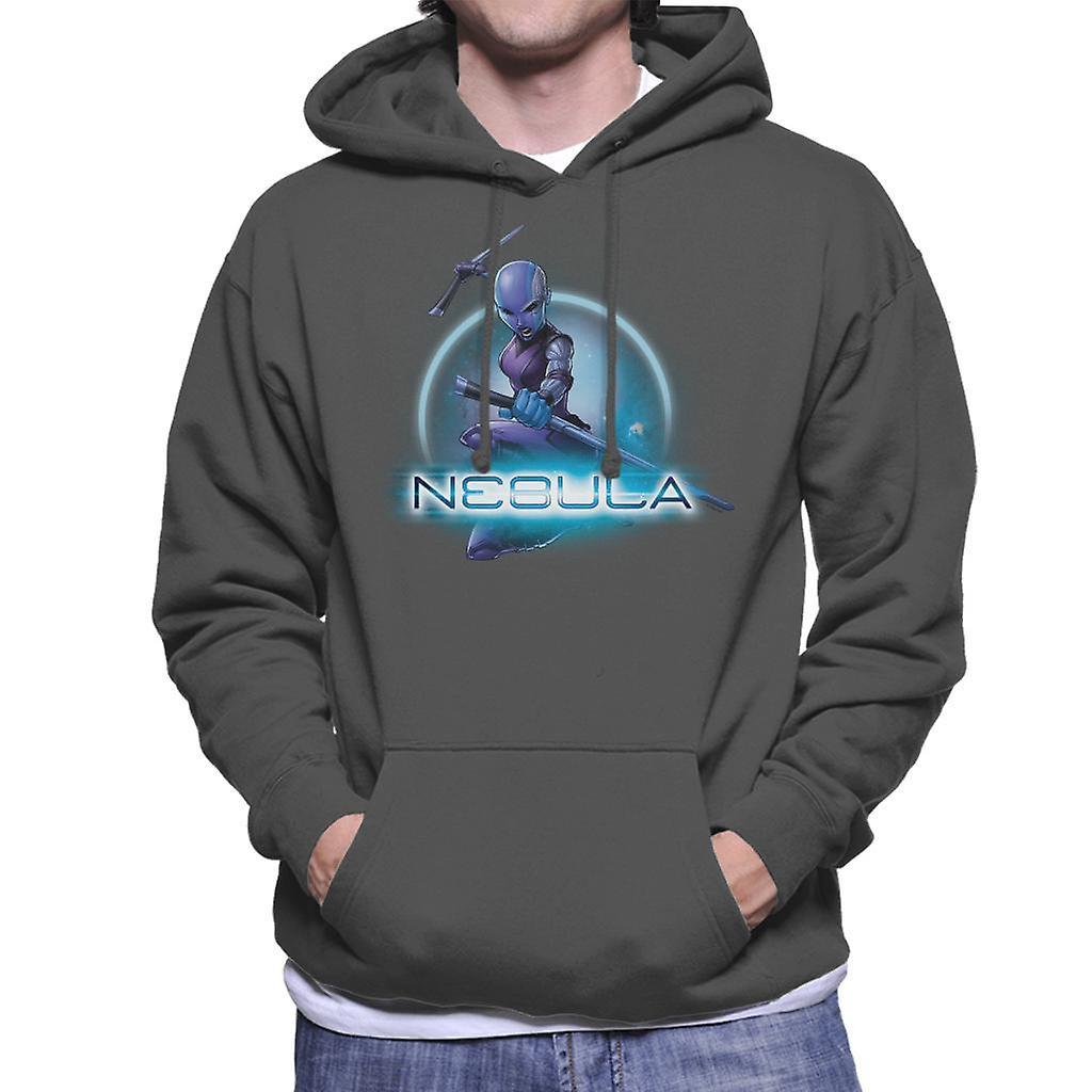 Marvel Guardians Of The Galaxy Nebula Batons Pose Men's Hooded Sweatshirt Charcoal Small