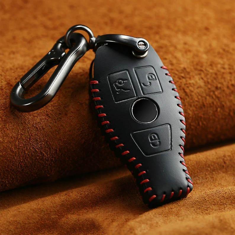 CherrysC Genuine leather car key carabiner pendant for BMW Black 0001