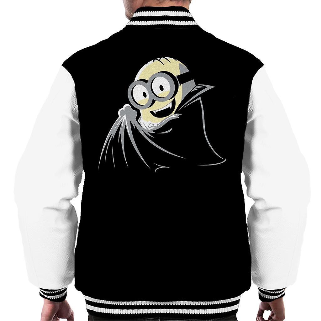 Despicable Me Dave The Minion Dressed As A Vampire Men's Varsity Jacket Black/White Small