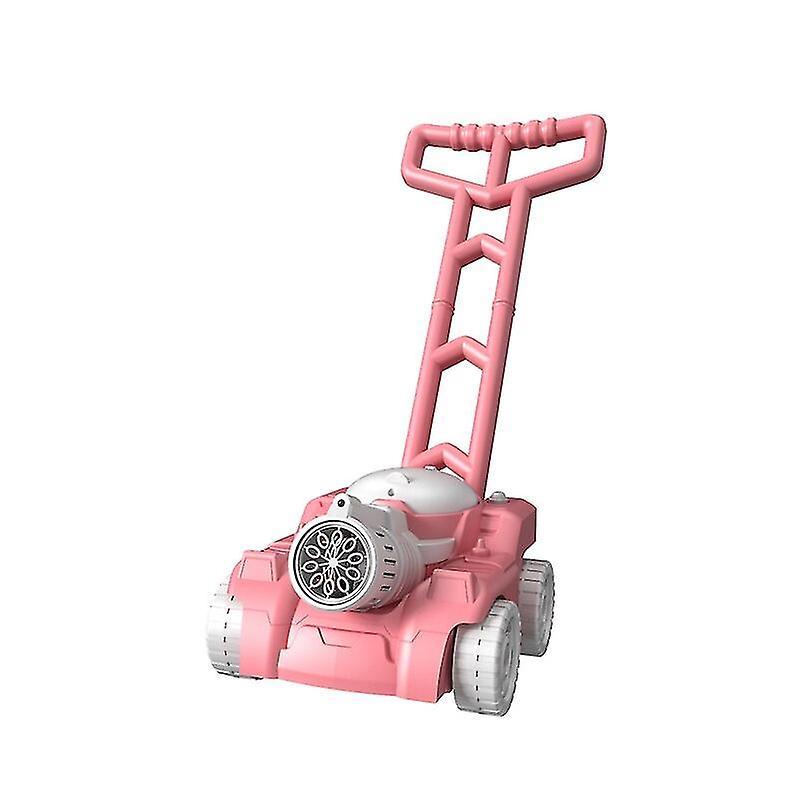 Yxuo Automatic Lawn Mower Bubble Machine Weeder Shape Blower Baby Activity Walker For Outdoor Toys For Kid Childrens Day Gift Boys Pink