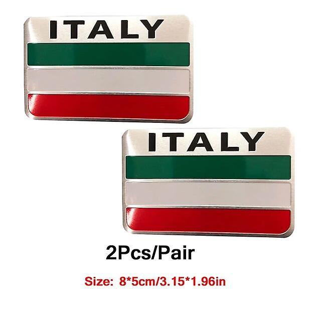 2pcs/pair Car 3d Metal Italy Flag Emblem Badge Decals Sticker Car Exterior Accessories Toy Cars C0803