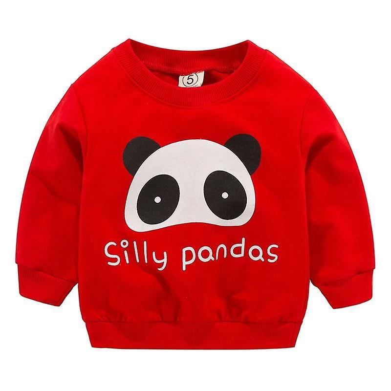 Slowmoose Sweatshirts Autumn & Spring Cartoon Cotton Hoodies red panda 24M