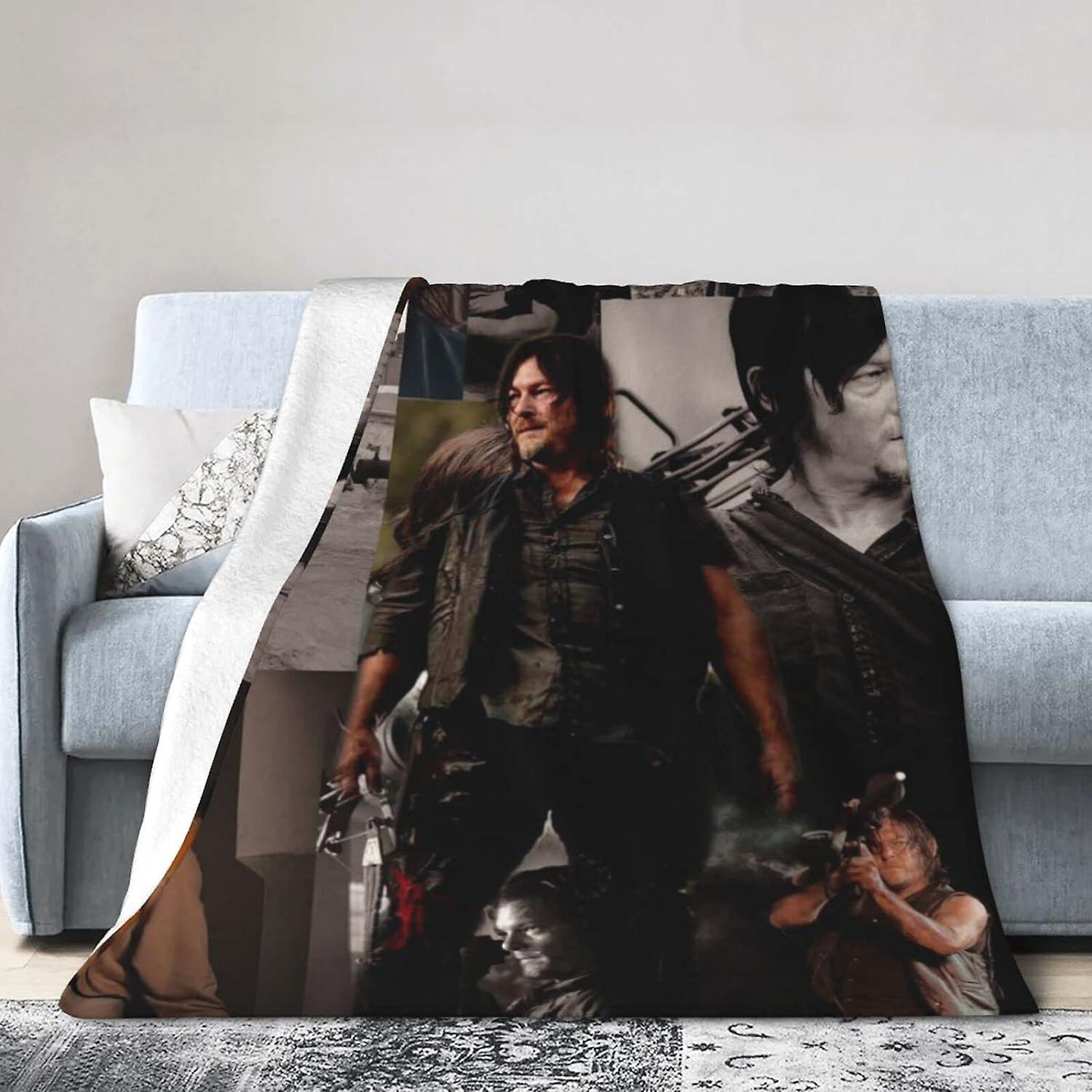 Kerota WO1530 Norman Daryl Reedus Dixon Printed  Lightweight Super Soft Micro Fleece Throw s Fit Couch Bed Living Room Sofa Chair 50x40in 125x100cm