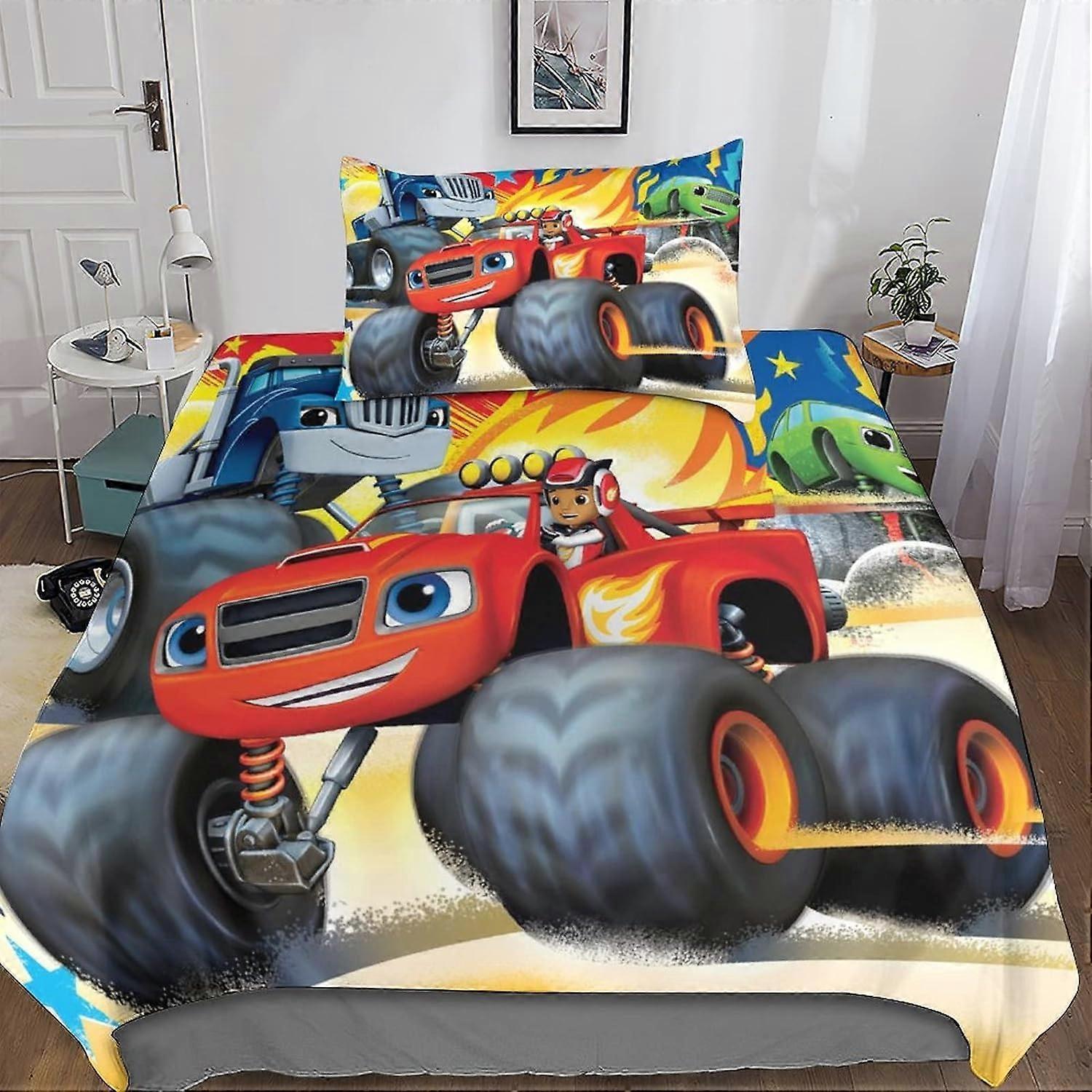 Kerota Blaze and The Monster Machines Duvet CoverPiece Sets Blaze and The Monster Machines Print Microfiber Bedding Set with Pillowcase with Fe 135...