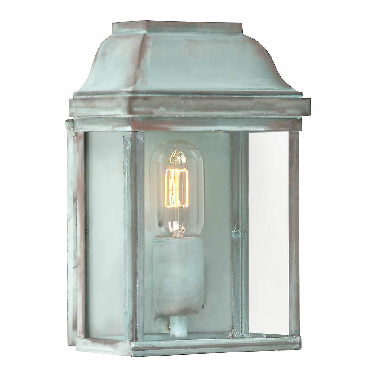 Victoria 1 Light Outdoor Wall Lantern Light Verdigris IP44 E27