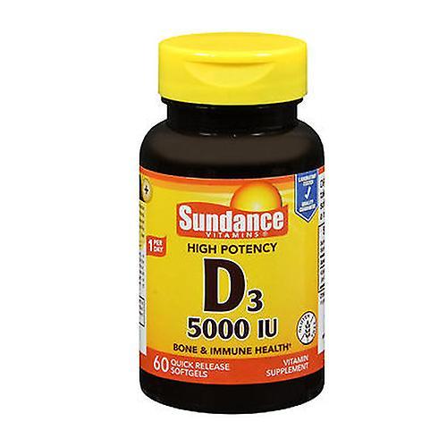 Sundance Vitamins Vitamin D3 High Potency Softgels, 5000 IU, 60 Tabs (Pack of 1)