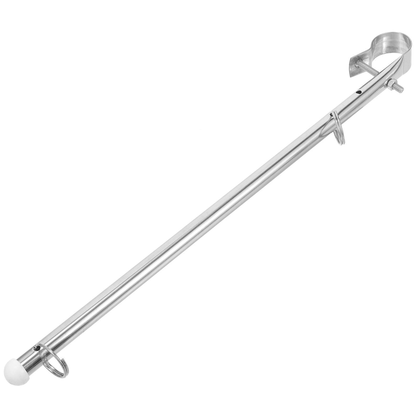 Tinksky Stainless Steel Flag Pole Boat Flag Pole Marine Flag Pole Yacht Mount Flagpole Metal Flag Support Rod Silver 39.20X5.50X2.00CM