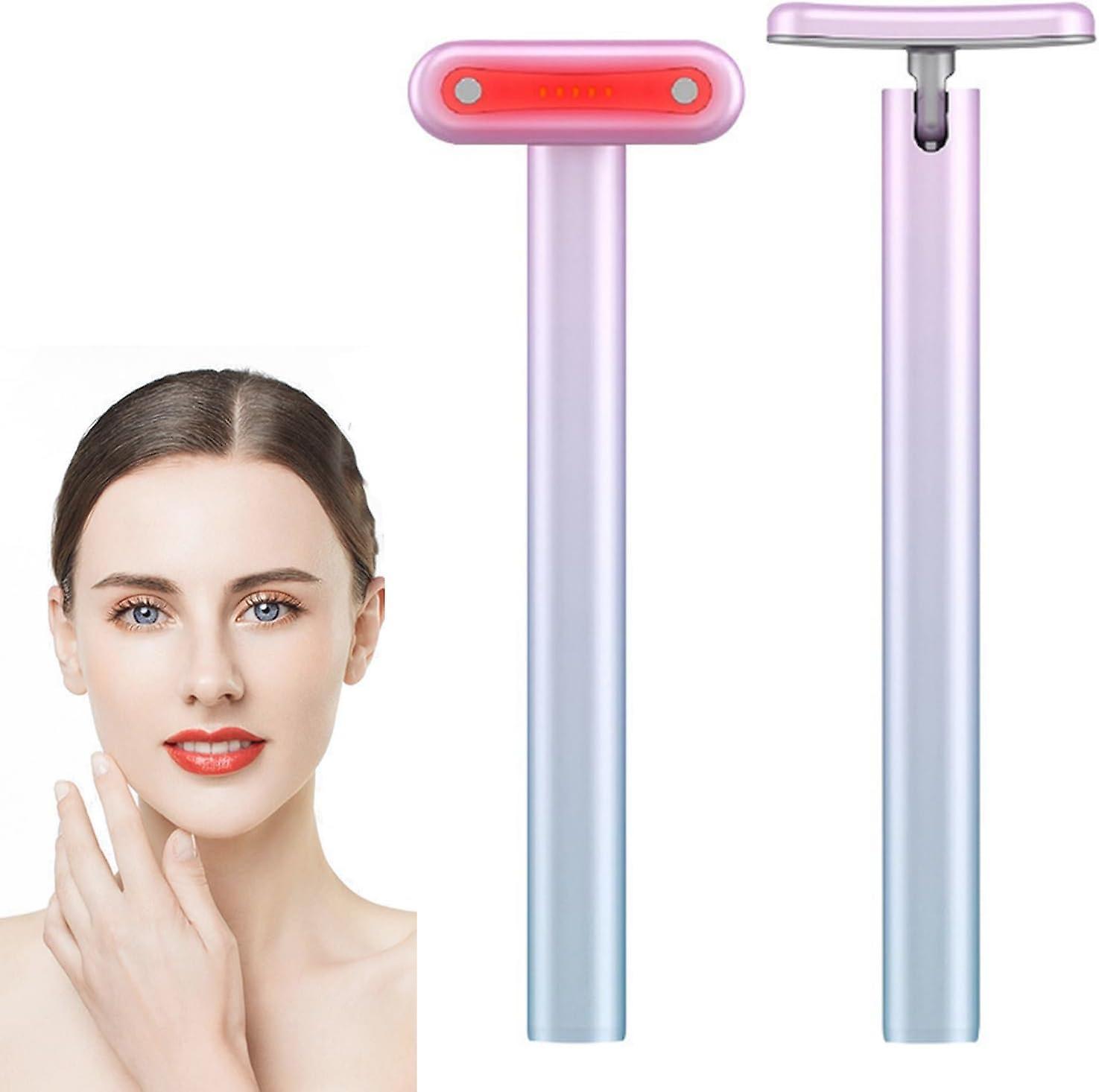 Longzhen 4 In 1 Facial Wand, Red Light Therapy Wand For Face Neck Eye Massager, Ems Microcurrent Facial Device For Anti-aging, Women Daily Skincare...