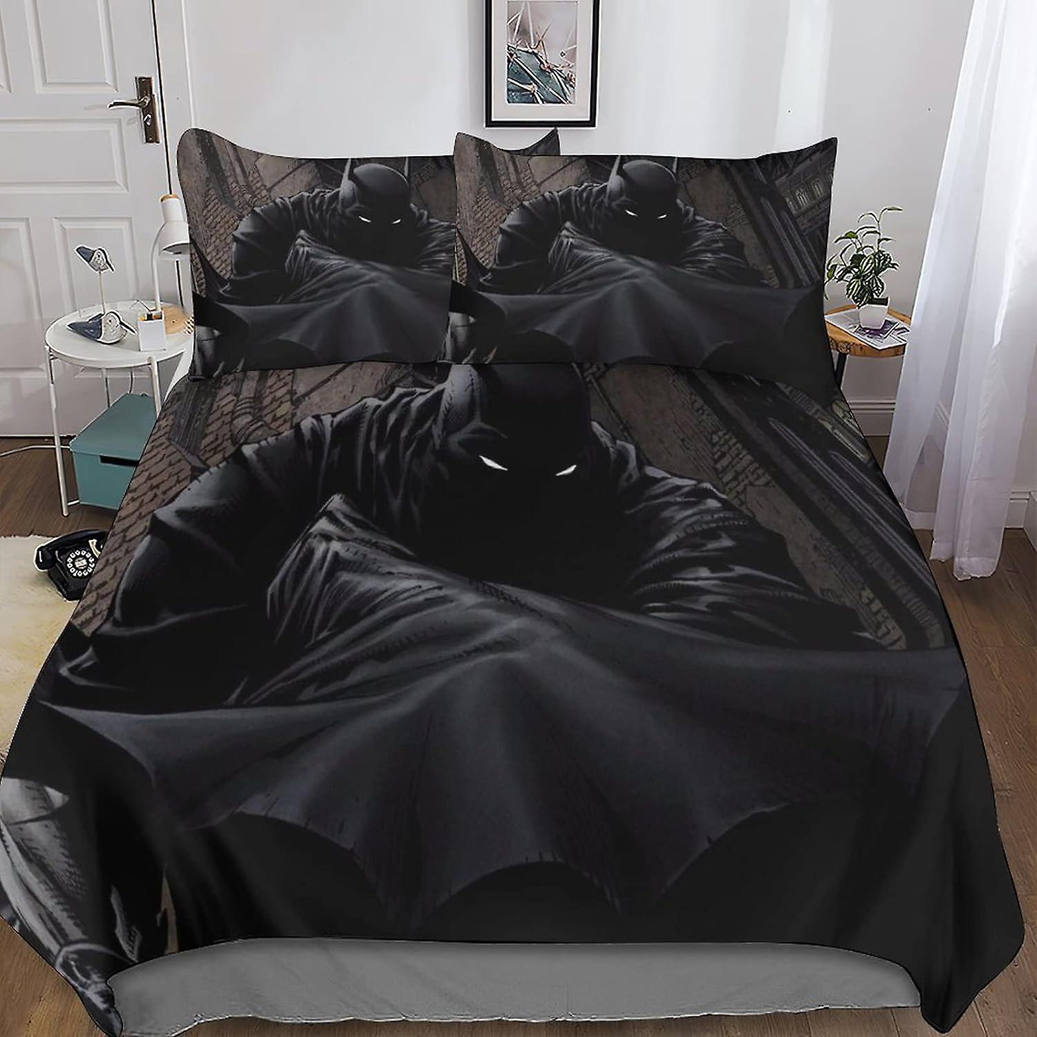 Kerota Batman Duvet Covers Bedding Set Microfiber Pieces with Printing D Duvet Cover Set Zipper Closure and Pillowcase Kingx 135*200 CM Single135x2...