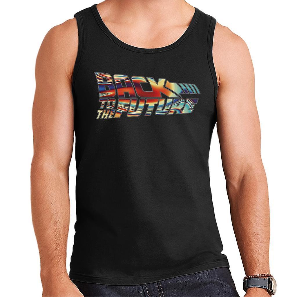 Back to the Future Psychedelic Logo Men's Vest Black Small