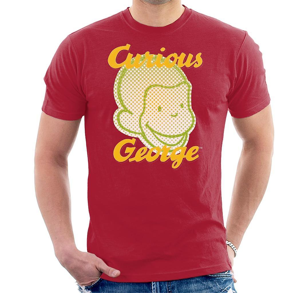 Curious George Face Logo Men's T-Shirt Cherry Red X-Large