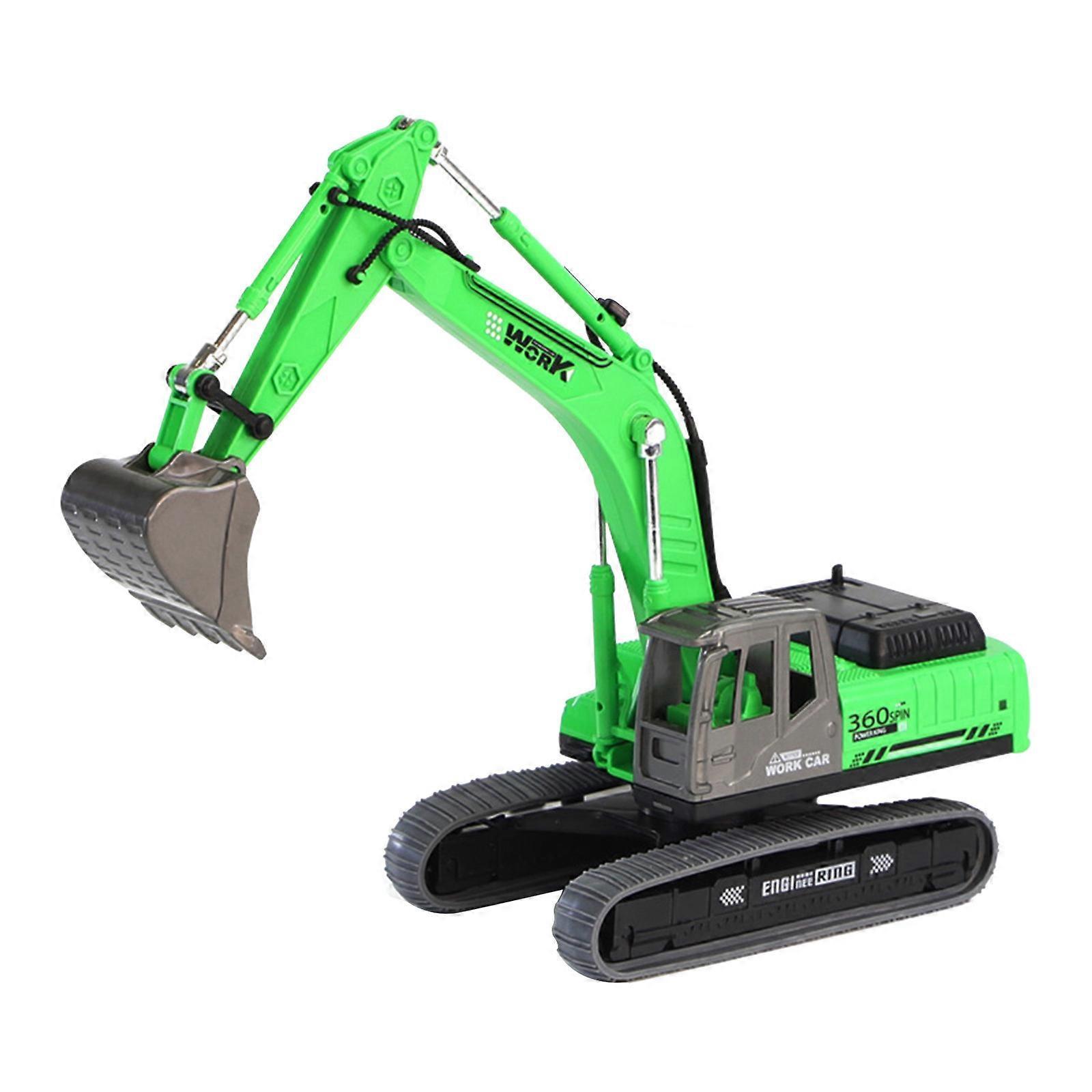 Flye Children Toy Car Excavator Model Toy Engineering Car Toy Car Simulation Ornament Excavator Engineering Diecast Set 241228 Green