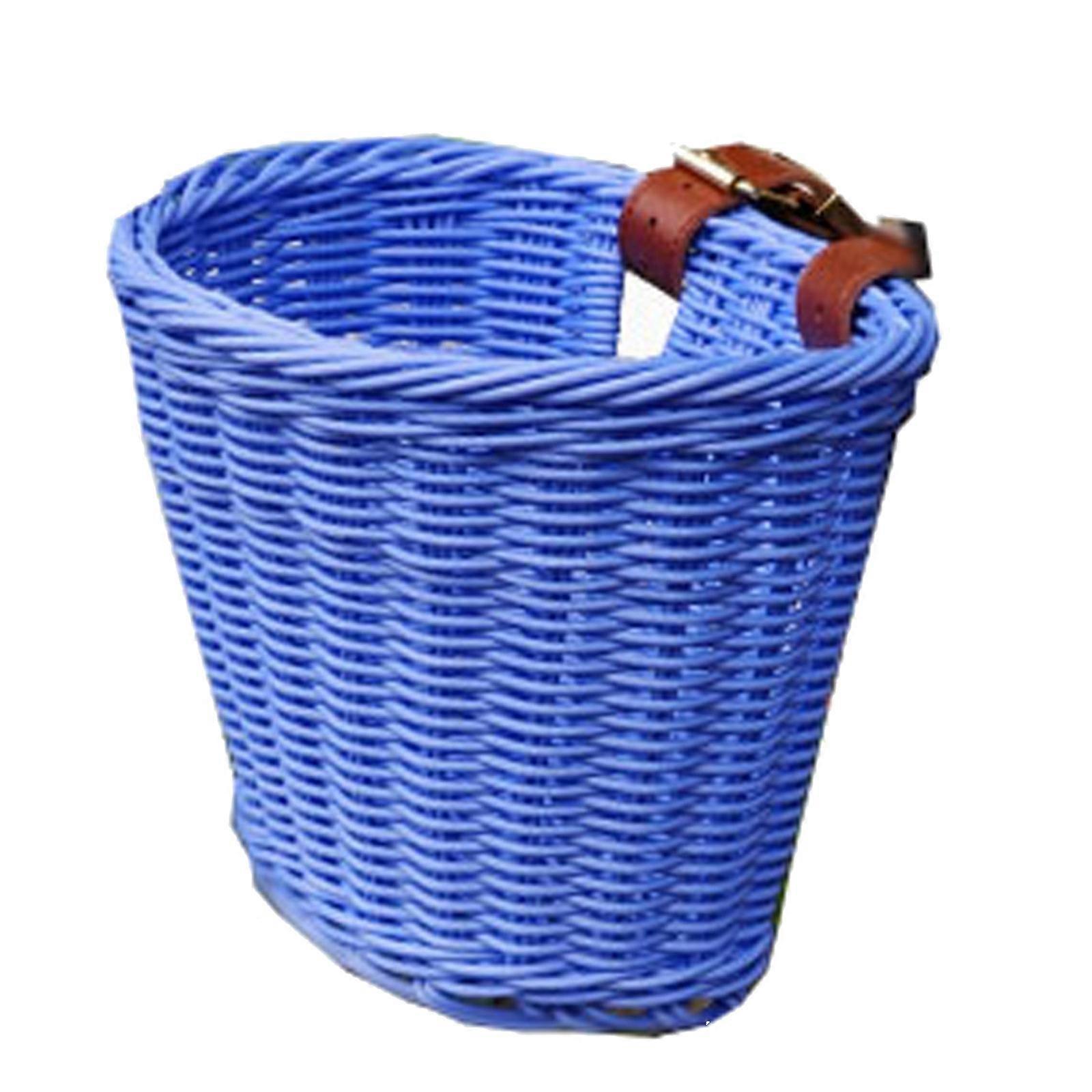 Flye Bike Basket, Kids Front Handlebar Bike Basket, Rattan Woven Bicycle Basket Blue One Size