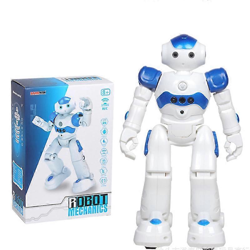 Wiuo New Intelligent Robot RC Remote Control Smart Action Music Kids Toy Gift Blue Smart Robot