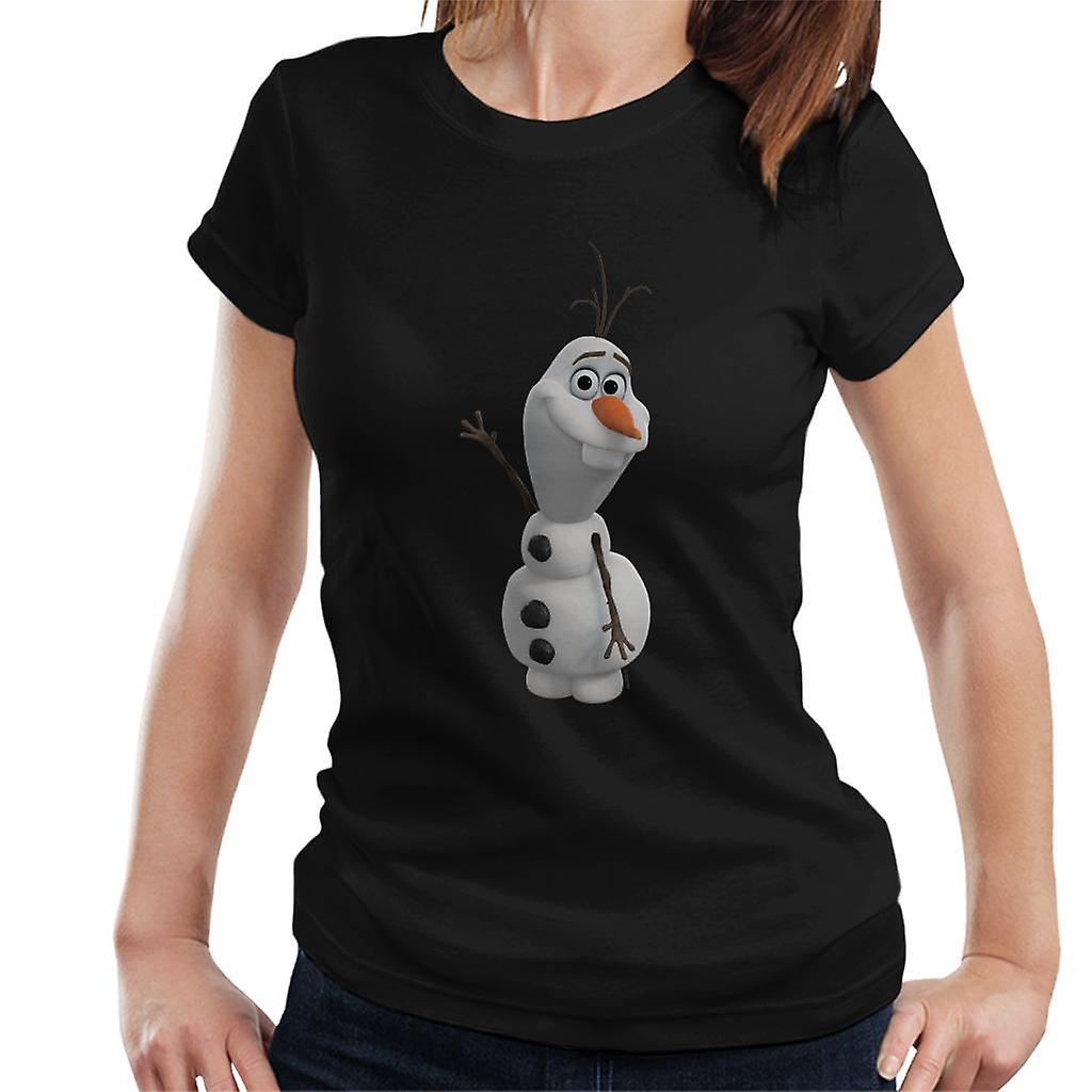 Disney Frozen Olaf Waving Women's T-Shirt Black Large