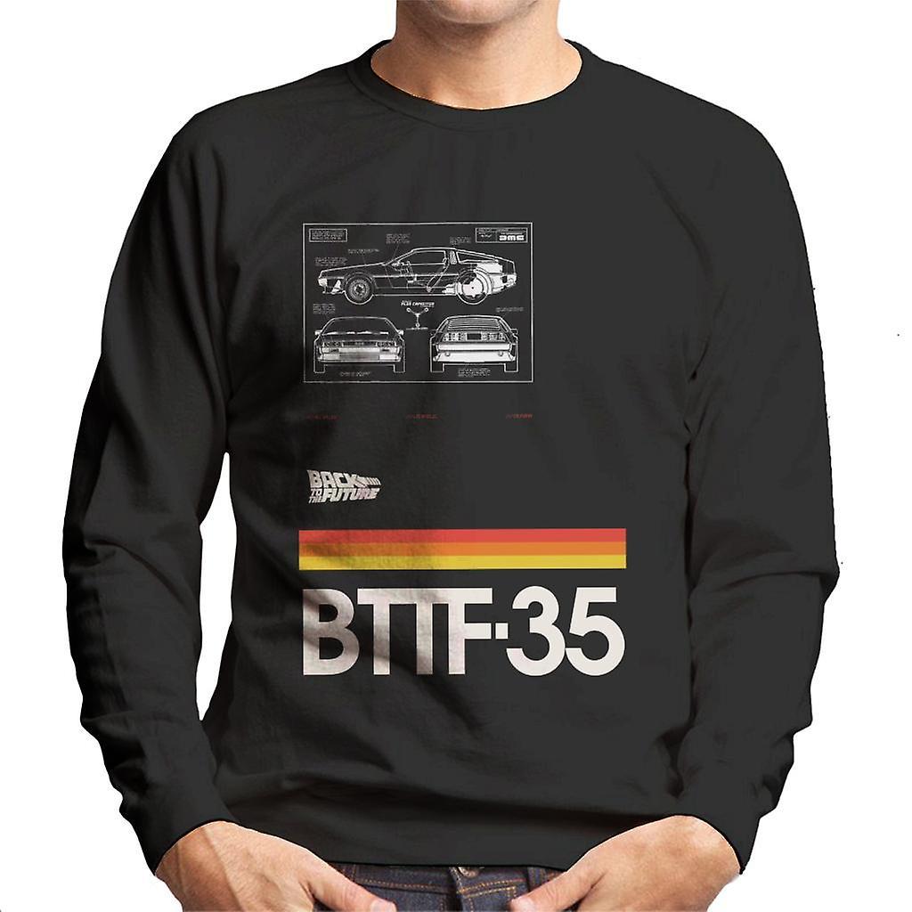 Back to the Future 35th Anniversary Delorean Notes Men's Sweatshirt Black X-Large