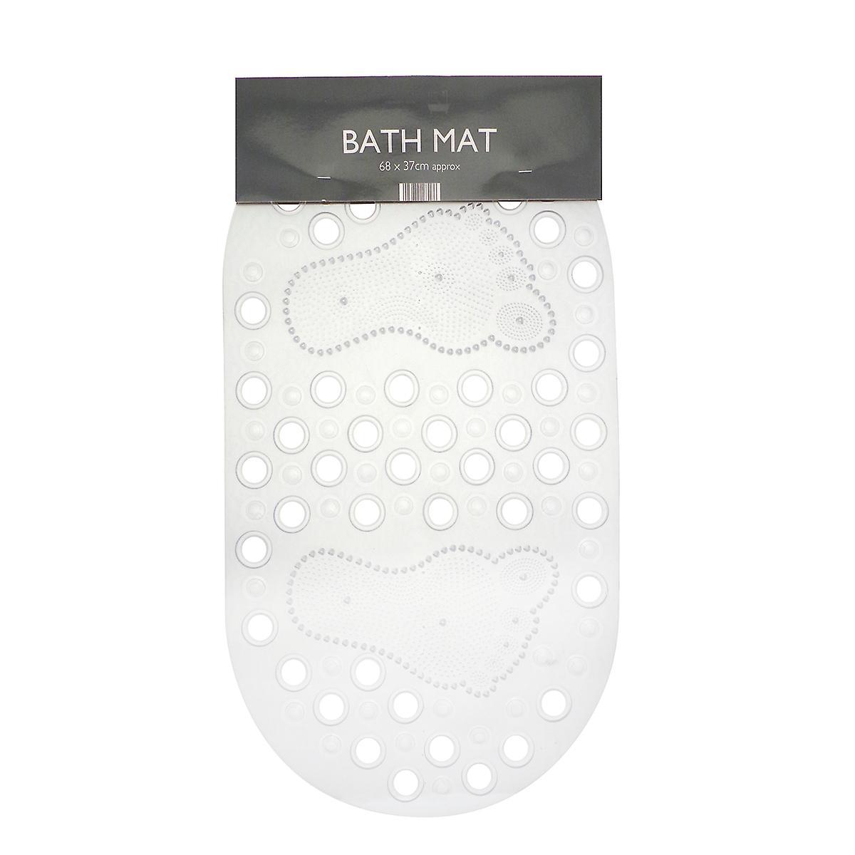 Country Club Oval PVC Bath Mat White