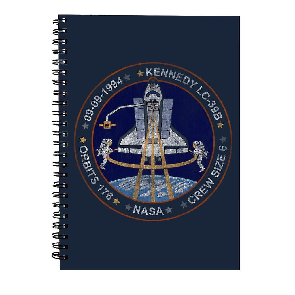 NASA STS 64 Discovery Mission Badge Distressed Spiral Notebook Navy Blue 15 x 21 cm