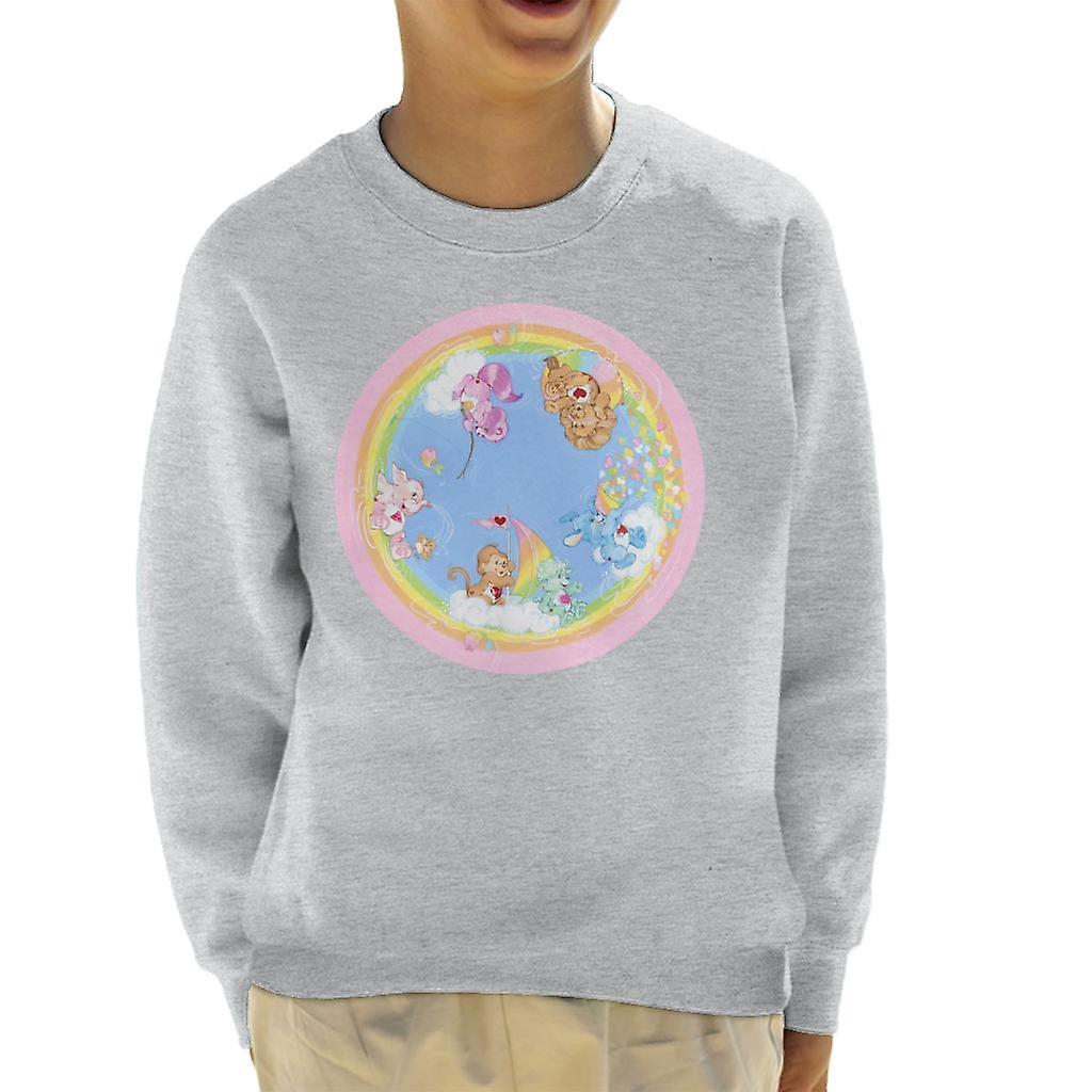 Care Bears Playful Heart Monkey Rainbow Cloud Boat Kid's Sweatshirt Heather Grey Medium (7-8 yrs)