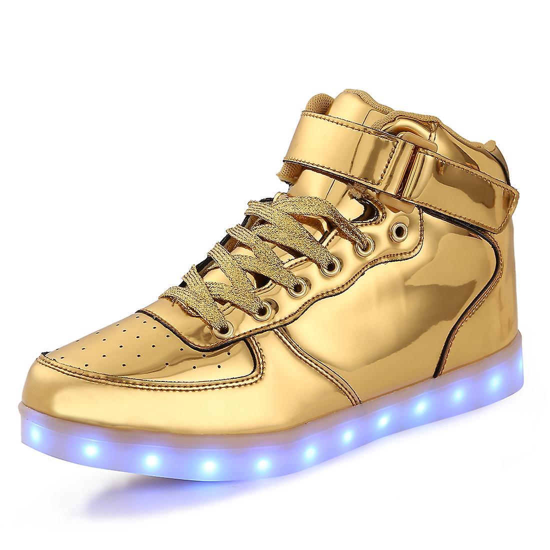 AFFINEST Children's LED Light Up Sports Running Shoes for Boys - Kids' Sneakers 1600 Gold 33