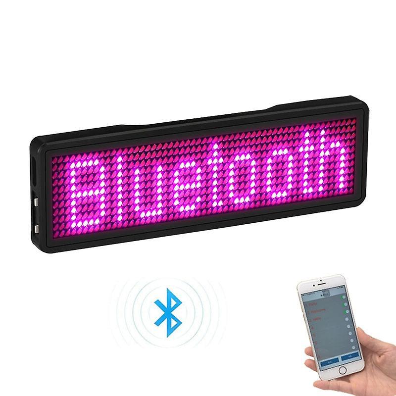 Slowmoose Bluetooth Programable Led Name Badge Case With Magnet And Pin Red case