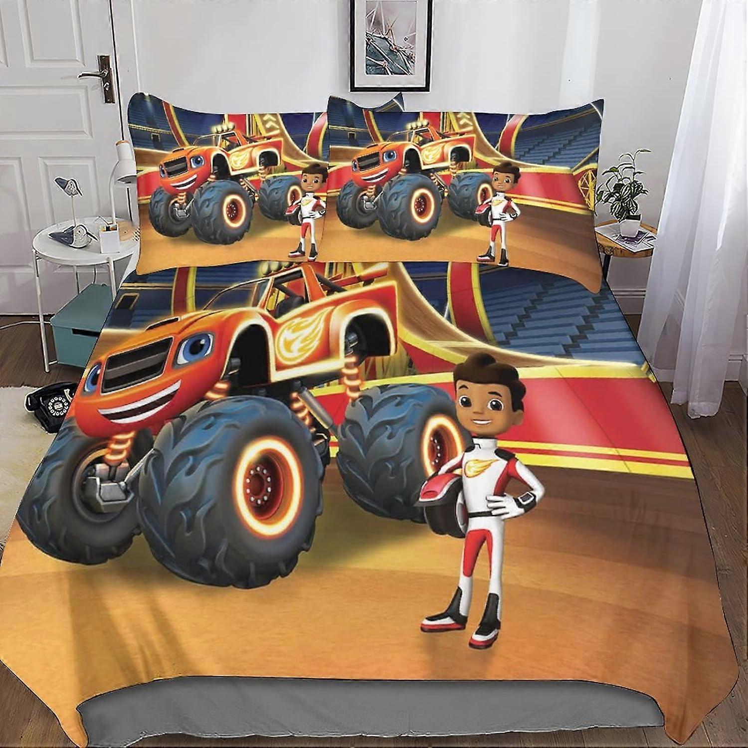 Kerota Blaze and the Monster Machines Duvet Cover Blaze and the Monster Machines Bedding Set Person Bedding Set Pattern D Duvet Cover Microfiber Se...