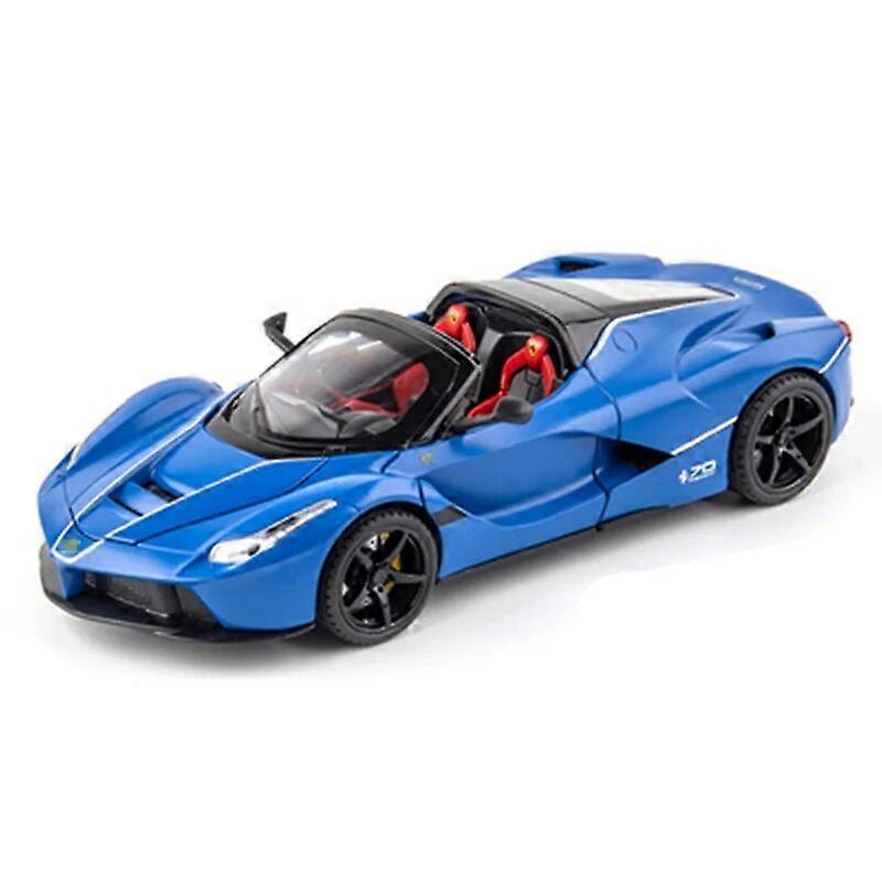 Redkid 1:24 Laferrari Alloy Sports Car Model Diecasts Metal Toy Vehicles Car Model Simulation Sound Light Collection Kids Gift Open blue