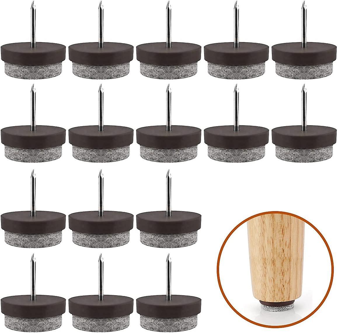 Wuhing Nails Furniture Glides, Chair Buffer, 80 Pieces Round Glider Glides  22mm Chair Buffer, Anti-scratch Floor Glides Felt Furniture Pads Non-sl...