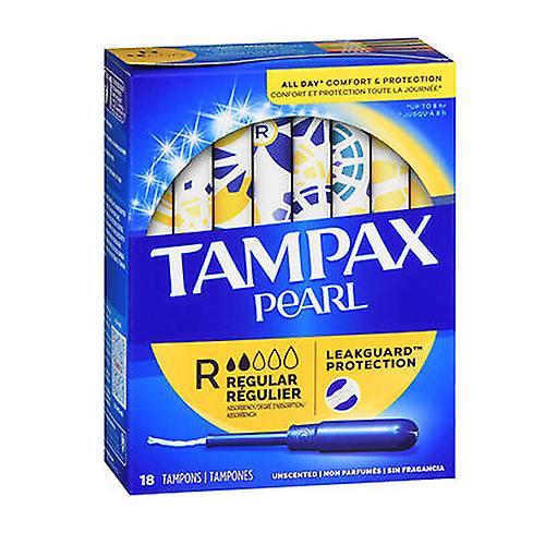 Tampax Pearl Plastic Tampons Unscented, 18 Each (Pack of 1)