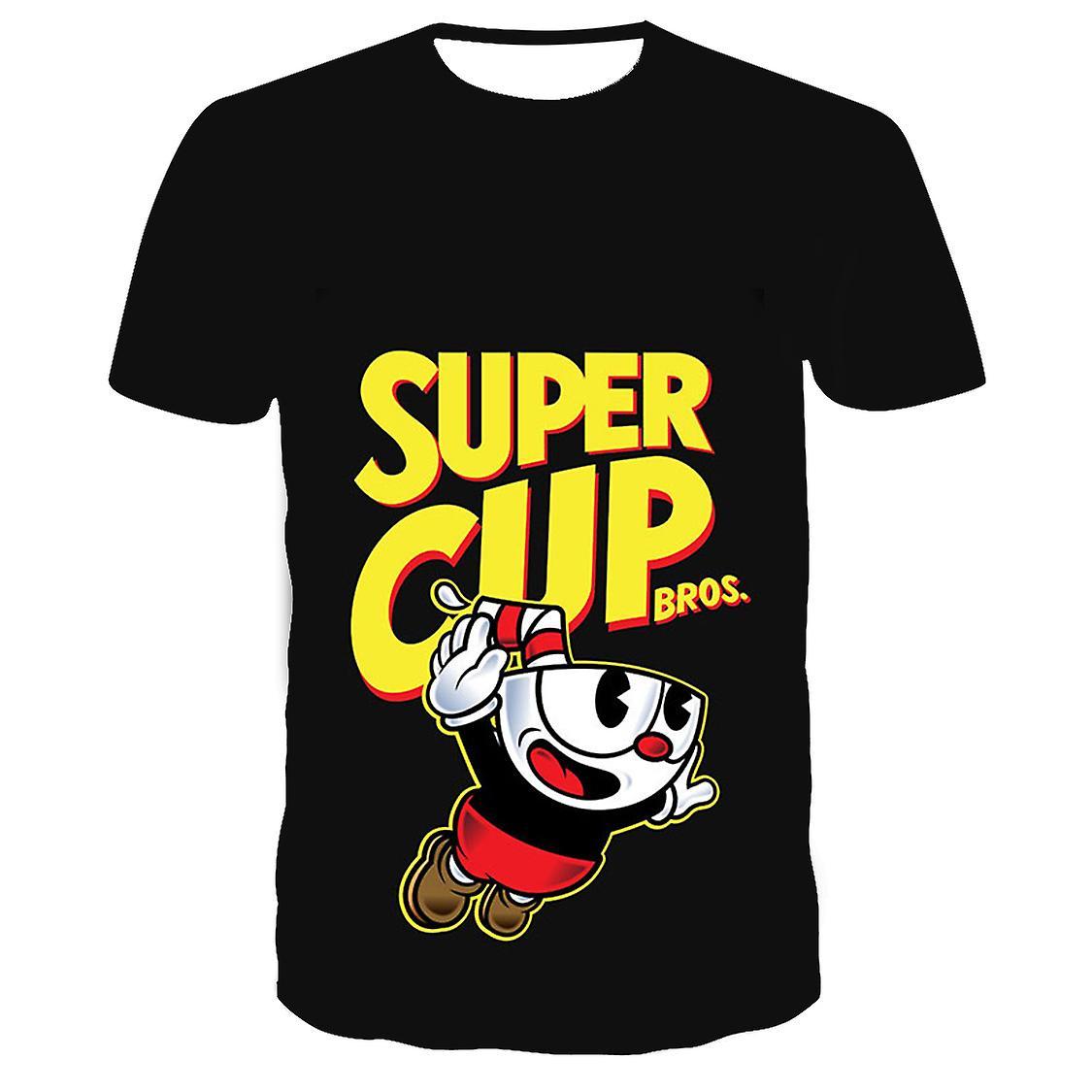 Htclv Kawaii Hot Game Cuphead Mugman 3d T Shirt  Summer Fashion  Kids Casual T-shirt Boy Girl Unisex Oversized Tshirt Children's Tops ETF13D2228114...