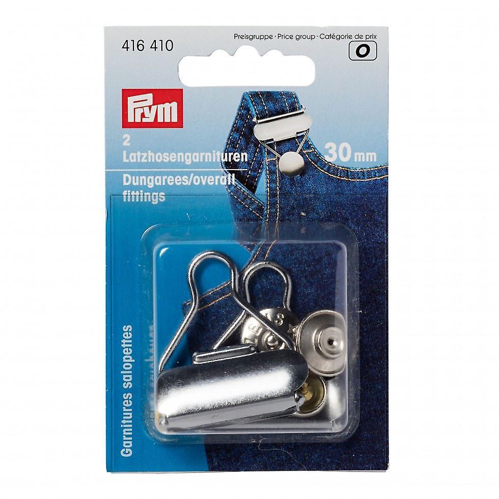 Prym Dungaree Overall Fittings  Silver  - per pack of 2