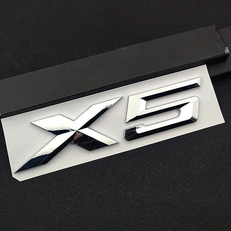 Hikig 3d ABS Adhesive Matt Black Chrome Letters For Car Trunk BMW X5 Logo X5 Letters Stickers Emblem Badge E70 E53 F15 G05 Accessories 2004-2014