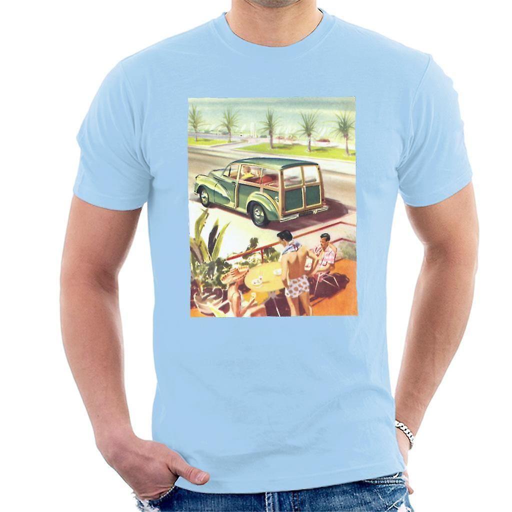 Morris Traveller Summer British Motor Heritage Men's T-Shirt Sky Blue XX-Large