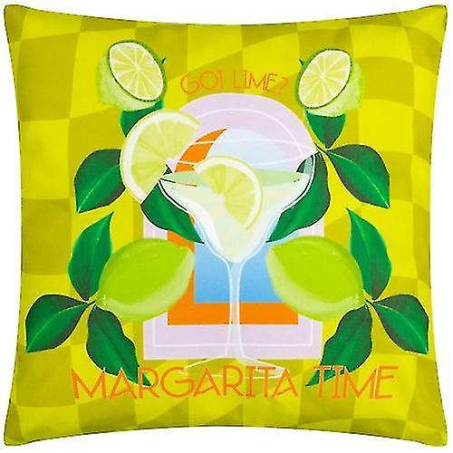 Furn Margarita Time Abstract Outdoor Cushion Cover Lime 43cm x 43cm