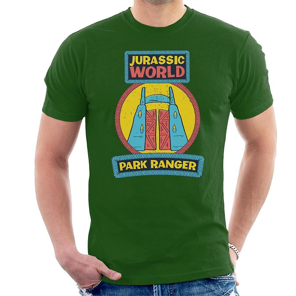 Jurassic Park Entrance Park Ranger Men's T-Shirt Bottle Green Small