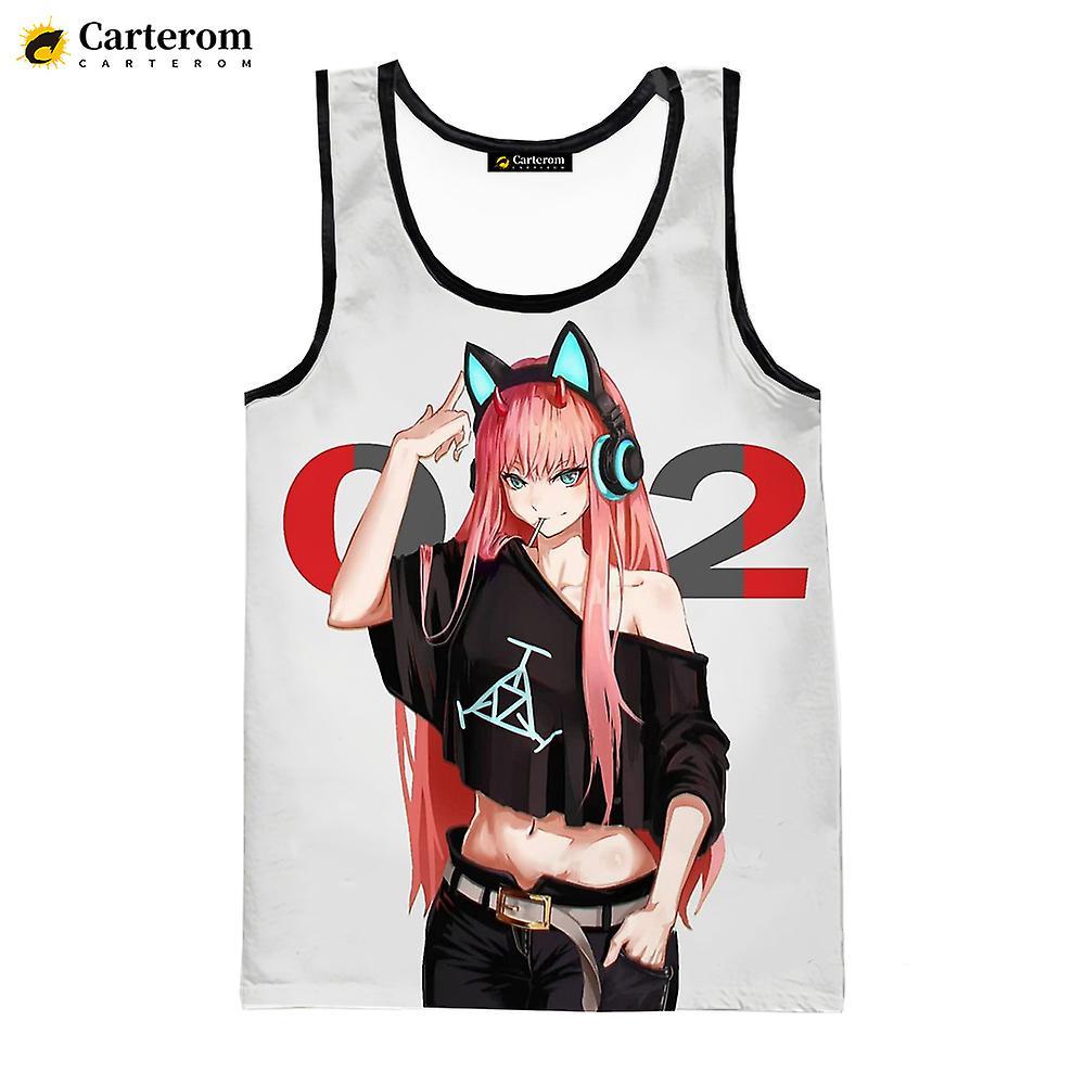 DUqi 2023 New Fashion Anime Darling in the Franxx 3D Printed Tank Tops T-shirt Men Streetwear Oversized Singlets Sleeveless Tops Tees VIP2 6XL