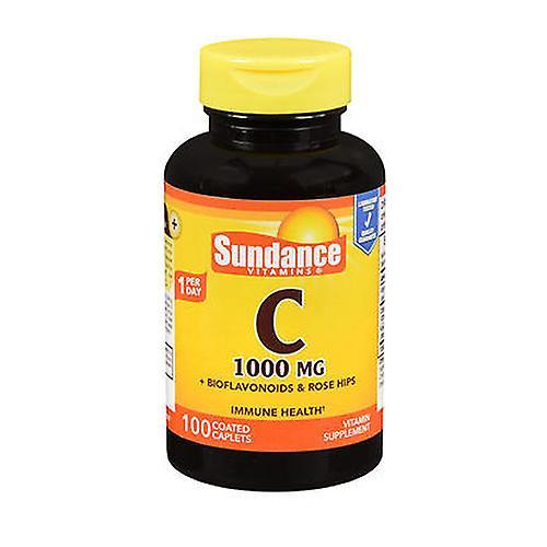 Sundance Vitamin C + Bioflavonoids & Rose Hips Coated Caplets, 1000 mcg, 100 Tabs (Pack of 1)