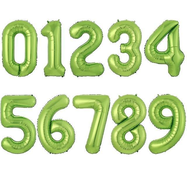 Slowmoose Aluminium Foil, Number Balloons For Birthday, Wedding, Engagement Party green 16inch / 8