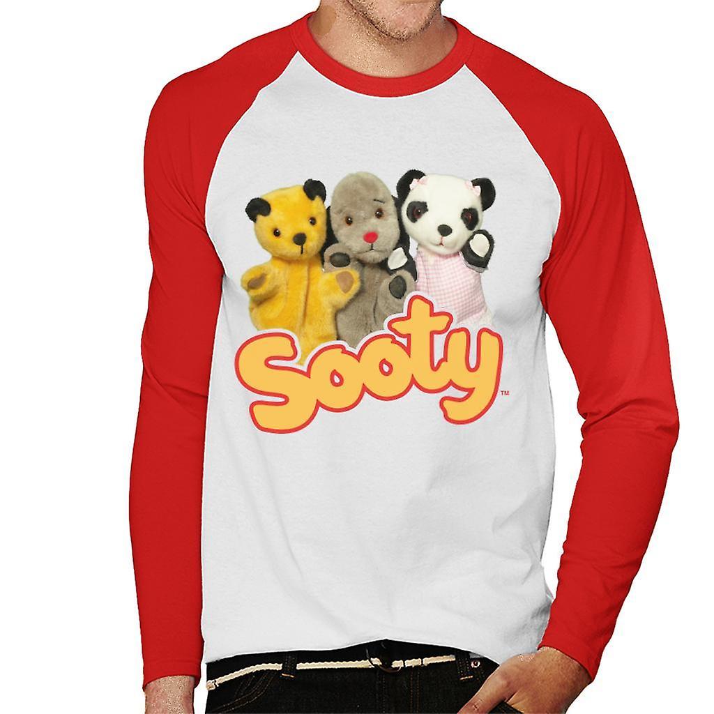 Sooty Sweep & Soo Men's Baseball Long Sleeved T-Shirt White/Red Large