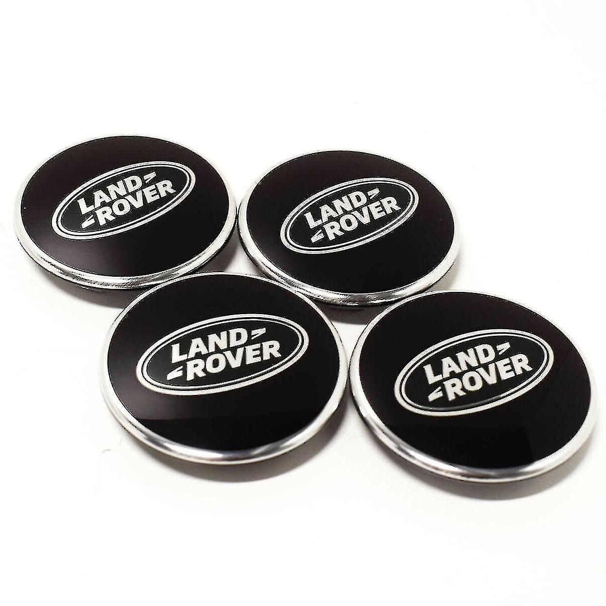 Generic Land Rover Black Wheel Center Caps Hub Badges 63mm 4 Pcs for Evoque Defender Discovery