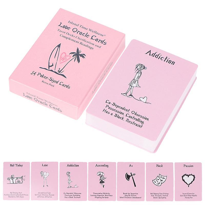 Shanghai Yiting Trading Co Ltd Pink Wellness Love Oracle Card Tarot Prophecy Divination Family Party Board Game SHYTMV One Size