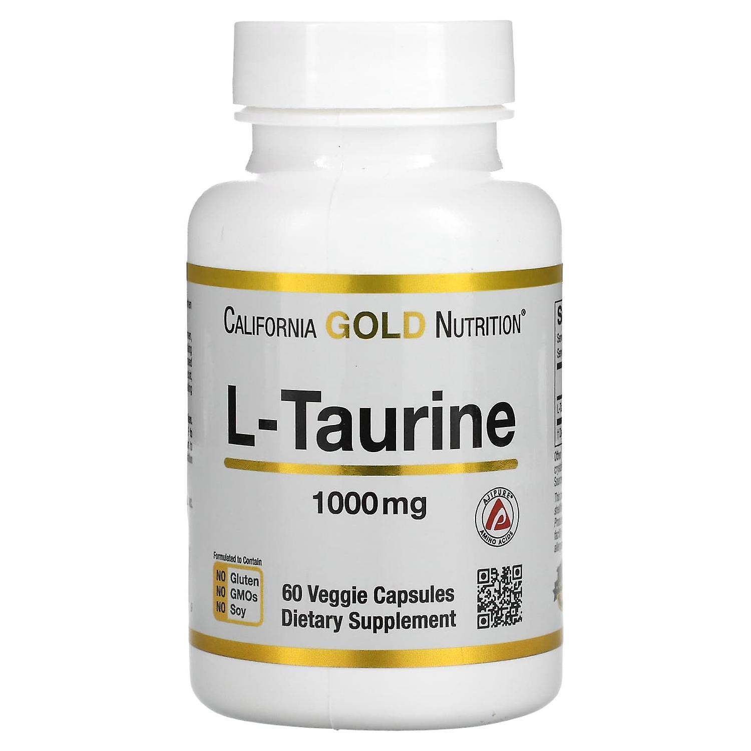 California Gold Nutrition, L-Taurine, 1,000 mg, 60 Veggie Capsules