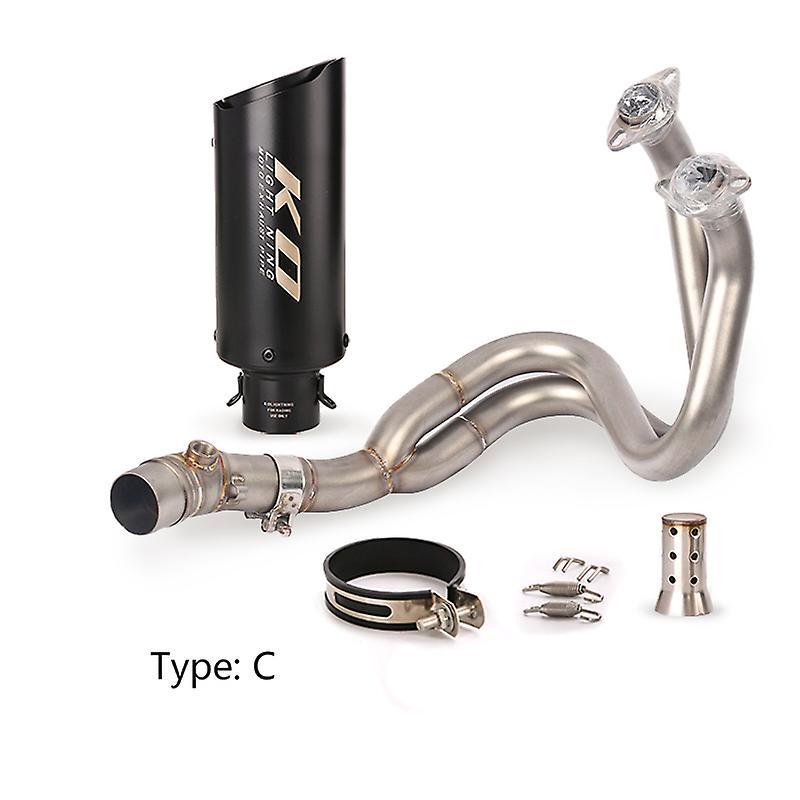 Muggyz Full Exhaust System For Kawasaki Z650 Z650rs Ninja 650 650r/f Er6n/6f Versys 650 Header Mid Pipe 51mm Muffler Escape Db Killer C