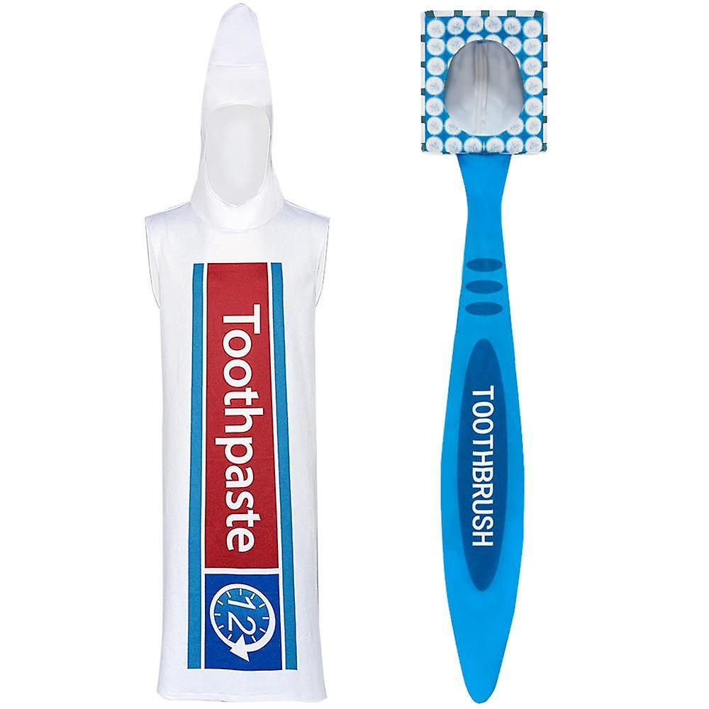 Handuo Couples Costumes - Toothbrush And Toothpaste Costume - 2 Pc Set Style 1