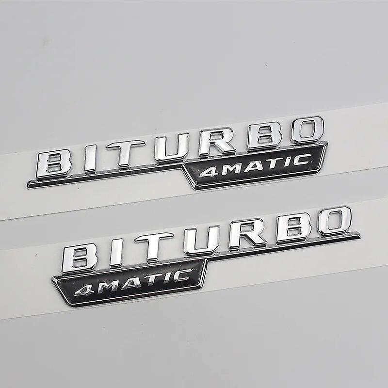 Hikig 3D ABS Logo Biturbo 4matic Emblem Sticker Car Fender Badge For Mercedes C43 W205 W204 E43 W213 W212 GLE43 W167 W166 Accessories Chrome 17-22