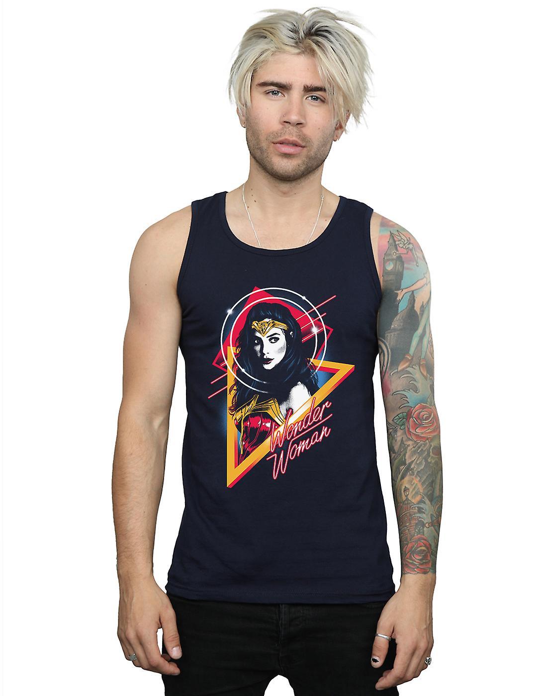 Absolute Cult DC Comics Men's Wonder Woman 84 Diana 80s Triangle Vest Black Medium